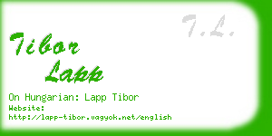 tibor lapp business card